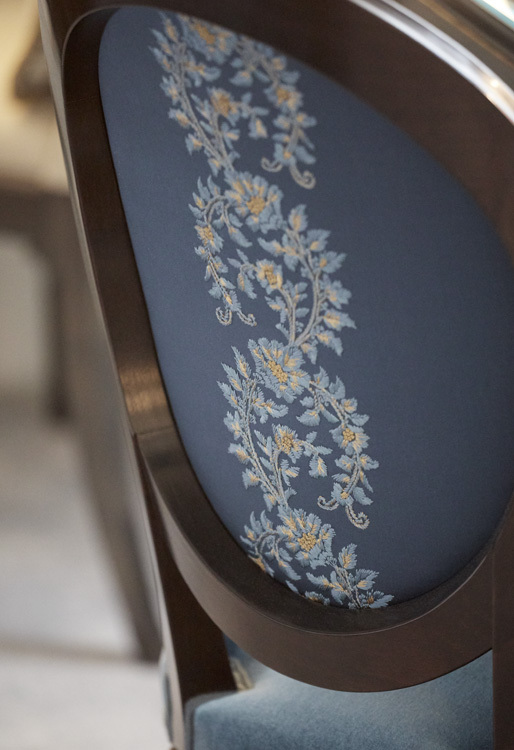 Image 43 Courtesy of Claridges Hotel Princess Eugenie Suite Custom Embroidered Chair Back